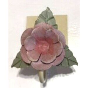 Set of 2 Metal Decorative Floral Wall Hooks Brackets Home Decor